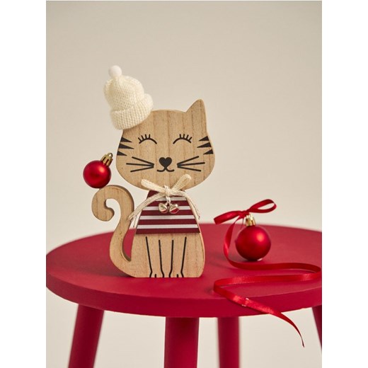 Sinsay - Dekoracja świąteczna w kształcie kota - bordowy ze sklepu Sinsay w kategorii Dekoracje bożonarodzeniowe - zdjęcie 186548782