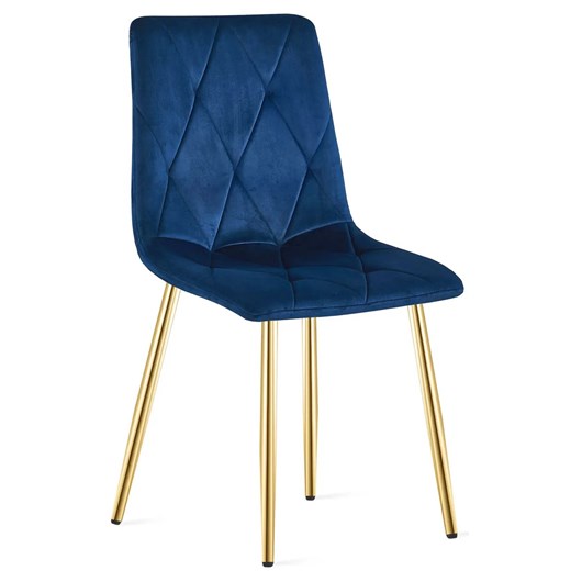 Granatowe krzesło tapicerowane glamour N9-W75 ze sklepu Edinos.pl w kategorii Krzesła - zdjęcie 186548962