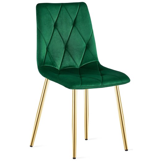 Zielone pikowane krzesło welurowe glamour M1-C09 - id: 53307 - marki Elior - 186548983 Zielone pikowane krzesło welurowe glamour M1-C09 ze sklepu Edinos.pl w kategorii Krzesła - zdjęcie 186548983