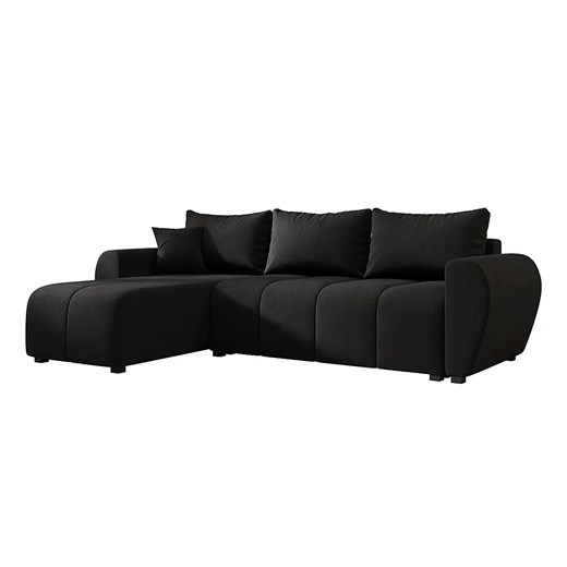 Czarny rozkładany narożnik w kształcie L T5-G33 - id: 53322 - marki Elior - 186549084 Czarny rozkładany narożnik w kształcie L T5-G33 ze sklepu Edinos.pl w kategorii Narożniki - zdjęcie 186549084