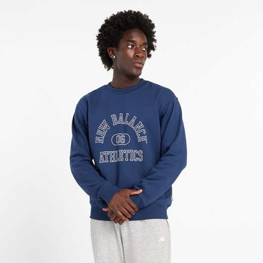 Bluza męska New Balance MT43507NNY – niebieska New Balance XL promocyjna cena New Balance Poland