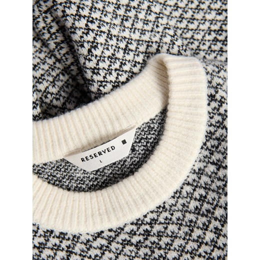 Reserved - Wzorzysty sweter - biały Reserved M Reserved