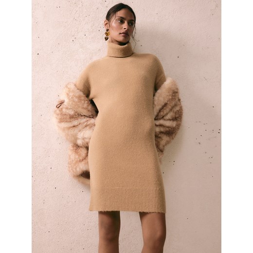 Reserved - Sukienka z wełną - brązowy ze sklepu Reserved w kategorii Sukienki - zdjęcie 186549693