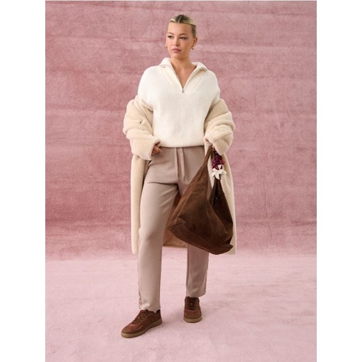 Sinsay - Spodnie - kremowy ze sklepu Sinsay w kategorii Spodnie damskie - zdjęcie 186551320