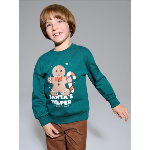 Sinsay - Bluza z motywem świątecznym - green spruce - id: 926GL-75X - marki Sinsay - 186551383 Sinsay - Bluza z motywem świątecznym - green spruce ze sklepu Sinsay w kategorii Bluzy chłopięce - zdjęcie 186551383