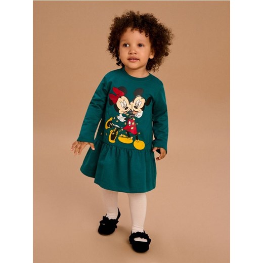 Sinsay - Sukienka z baskinką Mickey Mouse - zielony - id: ZF327-67X - marki Sinsay - 186551390 Sinsay - Sukienka z baskinką Mickey Mouse - zielony ze sklepu Sinsay w kategorii Sukienki niemowlęce - zdjęcie 186551390