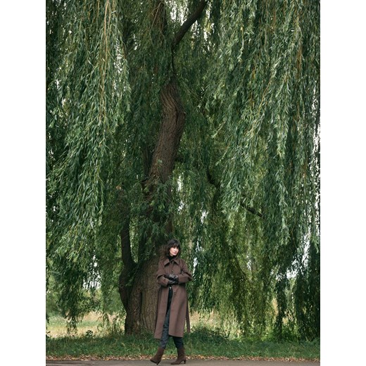 Reserved - Płaszcz z wełną - brązowy ze sklepu Reserved w kategorii Płaszcze damskie - zdjęcie 186552502