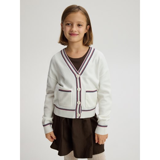 Reserved - Kardigan z wiskozą - złamana biel ze sklepu Reserved w kategorii Swetry dziewczęce - zdjęcie 186552702