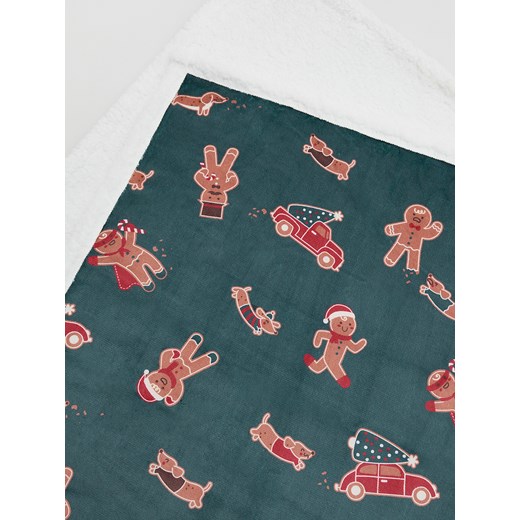 Reserved - Świąteczny koc - ciemnozielony Reserved ONE SIZE Reserved