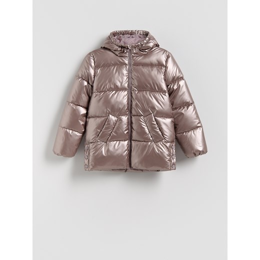 Reserved - Pikowana kurtka z połyskiem - fioletowy ze sklepu Reserved w kategorii Kurtki dziewczęce - zdjęcie 186554904