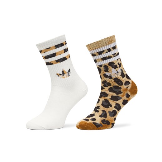 adidas Skarpety długie Leopard JV7855 Brązowy 37_39 MODIVO