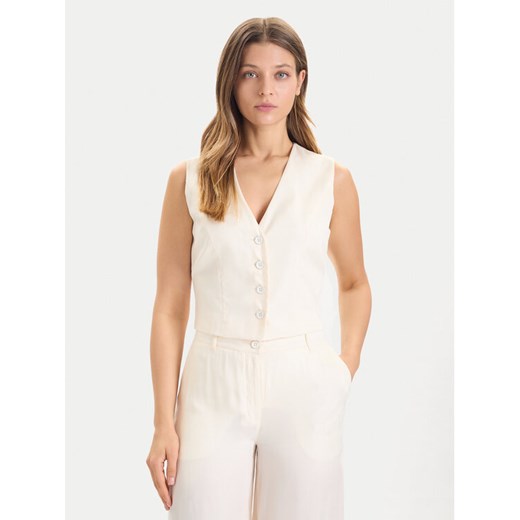 Guess Kamizelka W5YH51 WH5N2 Écru Regular Fit ze sklepu MODIVO w kategorii Kamizelki damskie - zdjęcie 186555803