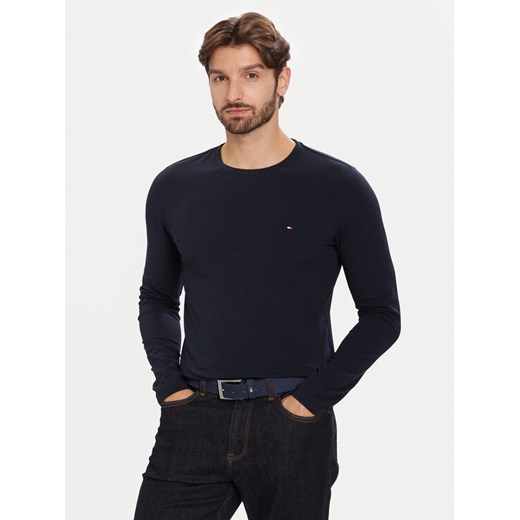 Tommy Hilfiger Longsleeve Stretch Tee MW0MW10804 Granatowy Slim Fit ze sklepu MODIVO w kategorii T-shirty męskie - zdjęcie 186555844