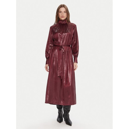 LOLA CASADEMUNT Sukienka koktajlowa LF2516017 Bordowy Regular Fit ze sklepu MODIVO w kategorii Sukienki - zdjęcie 186555894
