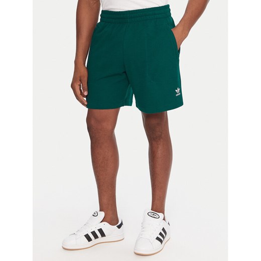 adidas Szorty sportowe Essentials Trefoil JW1040 Zielony Regular Fit ze sklepu MODIVO w kategorii Spodenki męskie - zdjęcie 186555934