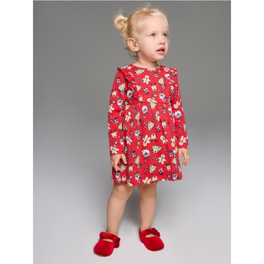 Sinsay - Sukienka z długim rękawem w świąteczny wzór - czerwony - id: 234EN-33X - marki Sinsay - 186557980 Sinsay - Sukienka z długim rękawem w świąteczny wzór - czerwony ze sklepu Sinsay w kategorii Odzież dla niemowląt - zdjęcie 186557980