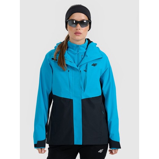 Damska kurtka trekkingowa 4F 4FWAW25TTJAF1011 - niebieska ze sklepu Sportstylestory.com w kategorii Kurtki damskie - zdjęcie 186558321