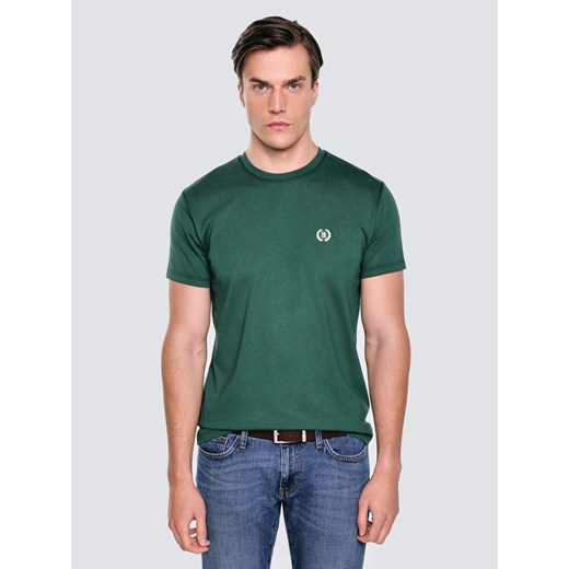 Koszulka męska z haftem na piersi zielona Keral 304 ze sklepu Big Star w kategorii T-shirty męskie - zdjęcie 186558511