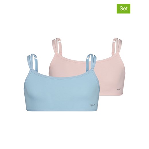 Skiny Topy (2 szt.) w kolorze jasnoróżowym i błękitnym ze sklepu Limango Polska w kategorii Staniki dla dziewczynki - zdjęcie 186559762