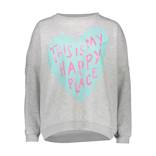 miss goodlife Bluza &quot;This is my happy place&quot; w kolorze szarym ze sklepu Limango Polska w kategorii Bluzy damskie - zdjęcie 186560392