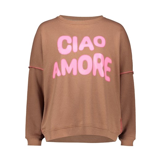 miss goodlife Bluza &quot;Ciao Amore&quot; w kolorze jasnobrązowym ze sklepu Limango Polska w kategorii Bluzy damskie - zdjęcie 186560394