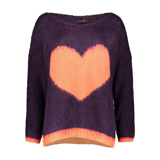 miss goodlife Sweter &quot;Heart&quot; w kolorze fioletowo-brzoskwiniowym ze sklepu Limango Polska w kategorii Swetry damskie - zdjęcie 186560410