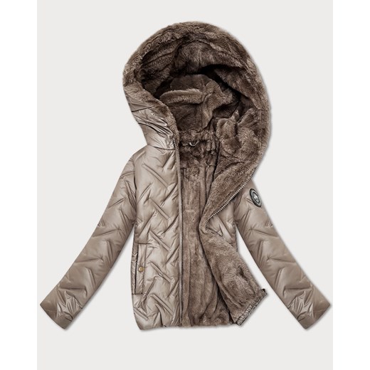 Damska kurtka na futerku S'West beżowa (B8389-12012) ze sklepu goodlookin.pl w kategorii Kurtki damskie - zdjęcie 186563072