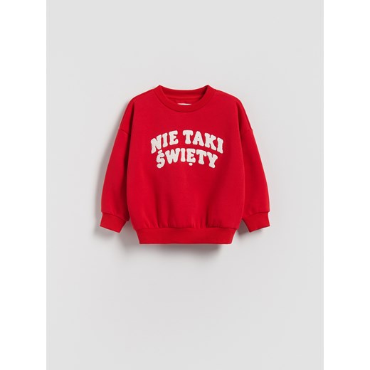 Reserved - Bluza z aplikacją - czerwony - id: 034FK-33X - marki Reserved - 186563114 Reserved - Bluza z aplikacją - czerwony ze sklepu Reserved w kategorii Bluzy chłopięce - zdjęcie 186563114