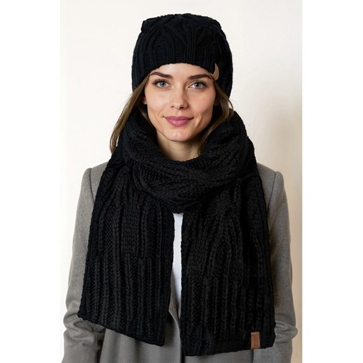 Komplet czapka+szalik Vivisence 70112Kmpl czarny ze sklepu kontri.pl w kategorii Komplety czapka i szalik damskie - zdjęcie 186565283