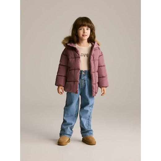 Reserved - Pikowana kurtka z kapturem - fioletowy ze sklepu Reserved w kategorii Kurtki dziewczęce - zdjęcie 186565350