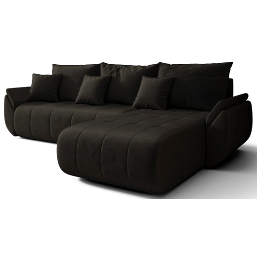 Błękitna nowoczesna kanapa z szezlongiem K7-G26 ze sklepu Edinos.pl w kategorii Narożniki - zdjęcie 186566540