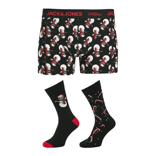 Jack & Jones Komplet bokserki i skarpety Snow Skulls Giftbox 12285138 Czarny ze sklepu MODIVO w kategorii Majtki męskie - zdjęcie 186567254