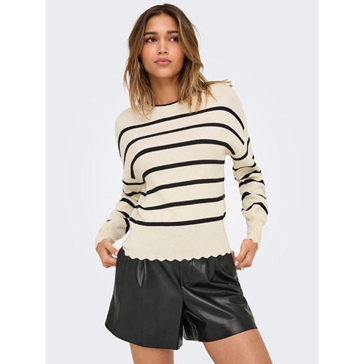 ONLY Sweter w kolorze kremowo-czarnym XS Limango Polska promocyjna cena