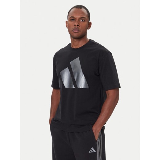 adidas T-Shirt JM1709 Czarny Loose Fit ze sklepu MODIVO w kategorii T-shirty męskie - zdjęcie 186569904