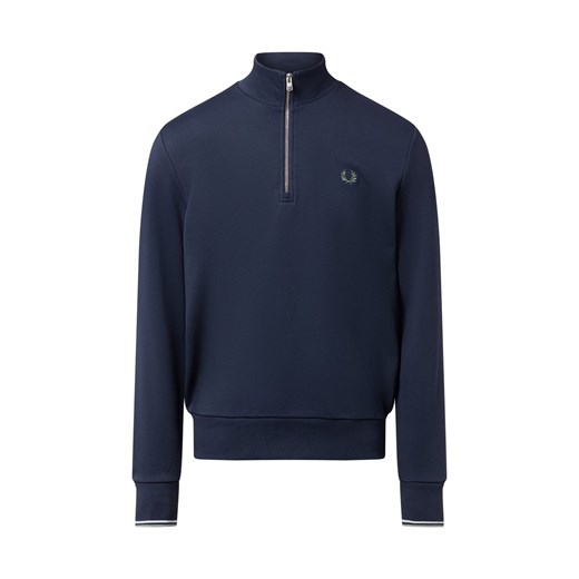 Fred Perry Męska bluza nierozpinana Mężczyźni Bawełna granatowy jednolity ze sklepu vangraaf w kategorii Bluzy męskie - zdjęcie 186570430