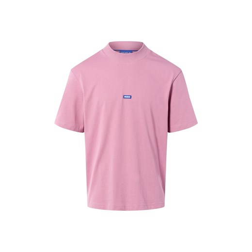 HUGO BLUE Koszulka męska - Nieros Mężczyźni Bawełna brudny róż jednolity ze sklepu vangraaf w kategorii T-shirty męskie - zdjęcie 186570432