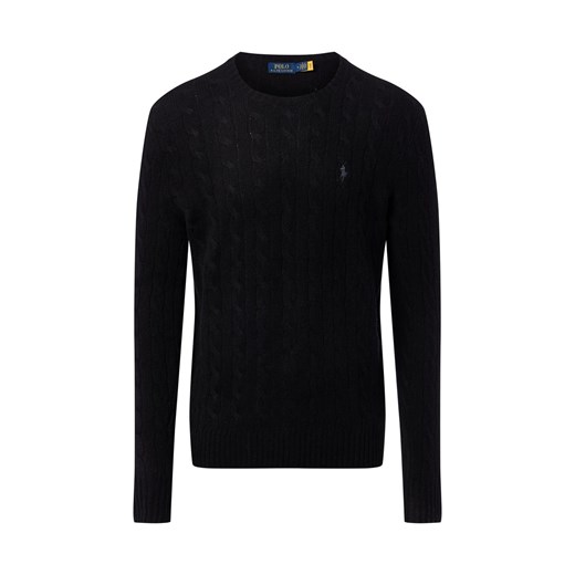 Polo Ralph Lauren Męski sweter z dzianiny z zawartością kaszmiru Mężczyźni Wełna czarny jednolity ze sklepu vangraaf w kategorii Swetry męskie - zdjęcie 186570463