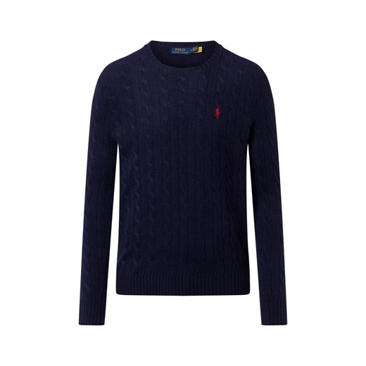 Polo Ralph Lauren Męski sweter z dzianiny z zawartością kaszmiru Mężczyźni Wełna granatowy jednolity ze sklepu vangraaf w kategorii Swetry męskie - zdjęcie 186570464