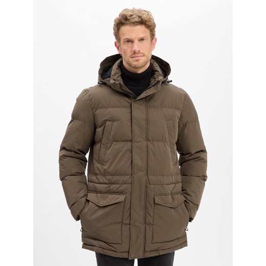 Andrew James Pikowana kurtka męska Mężczyźni oliwkowy jednolity ze sklepu vangraaf w kategorii Kurtki męskie - zdjęcie 186570494