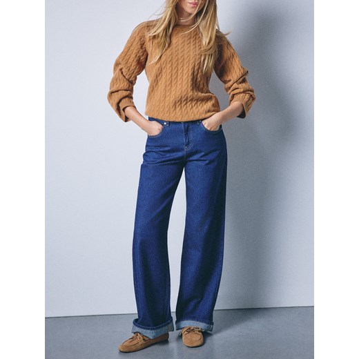 Mohito - Skórzane mokasyny - brązowy ze sklepu Mohito w kategorii Mokasyny damskie - zdjęcie 186570712