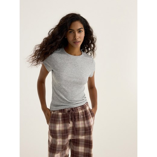 Reserved - Prążkowany t-shirt 2 pack - kremowy ze sklepu Reserved w kategorii Bluzki damskie - zdjęcie 186571144