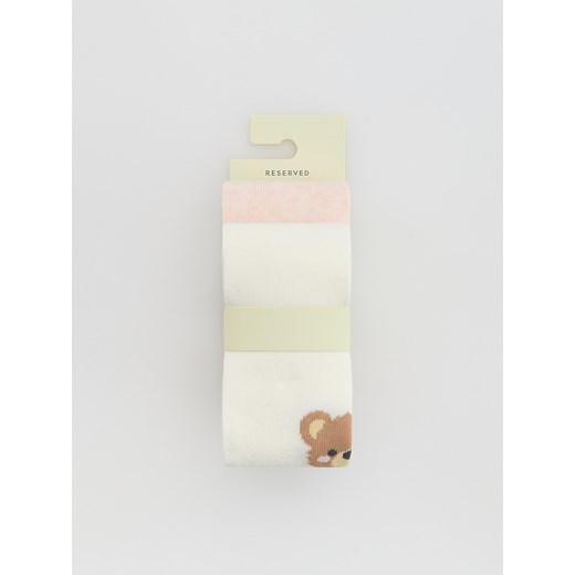Reserved - Rajstopy 2 pack - złamana biel ze sklepu Reserved w kategorii Rajstopy dziecięce - zdjęcie 186571673