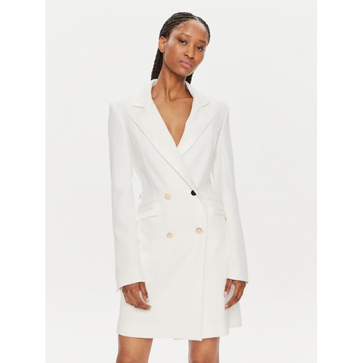 Fracomina Sukienka koktajlowa FQ24SD1008W42901 Biały Slim Fit ze sklepu MODIVO w kategorii Sukienki - zdjęcie 186572010