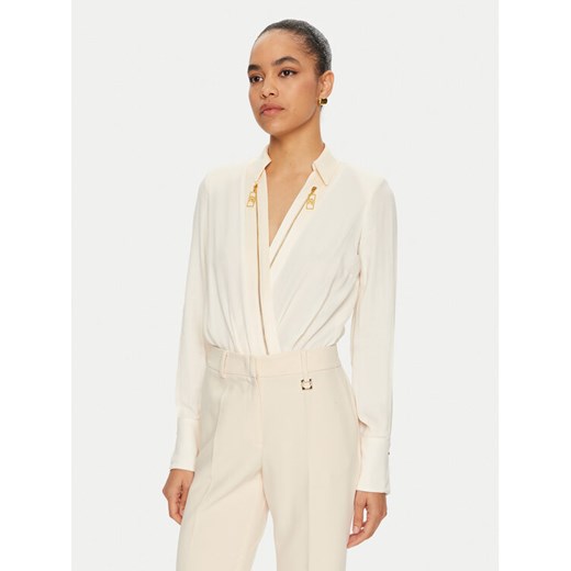 Elisabetta Franchi Body CB-003-46E1 Écru Regular Fit ze sklepu MODIVO w kategorii Koszule damskie - zdjęcie 186572011