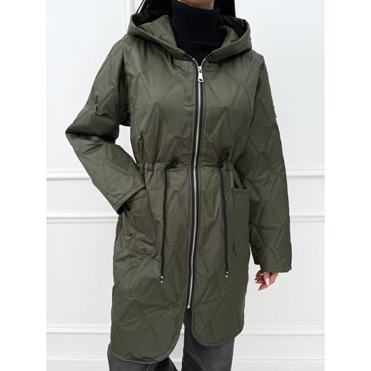 Khaki Kurtka Parka z Kapturem ze sklepu ModnaKiecka.pl w kategorii Kurtki damskie - zdjęcie 186573241