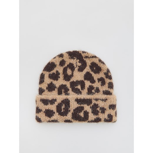 Reserved - Czapka beanie w panterkę - brązowy Reserved ONE SIZE Reserved