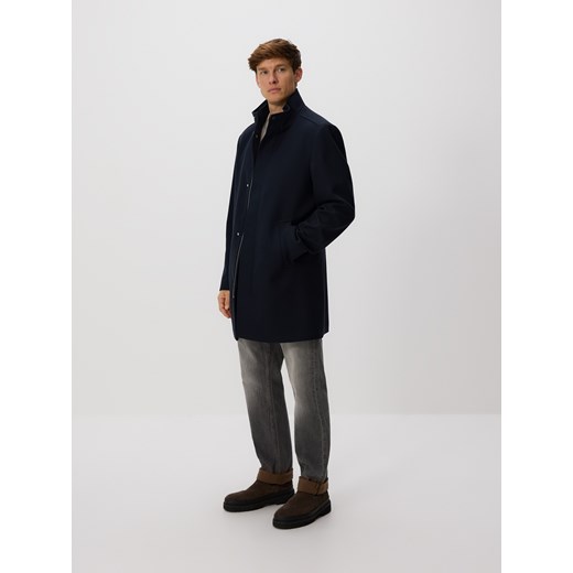 Reserved - Płaszcz ze stójką - granatowy ze sklepu Reserved w kategorii Płaszcze męskie - zdjęcie 186577080