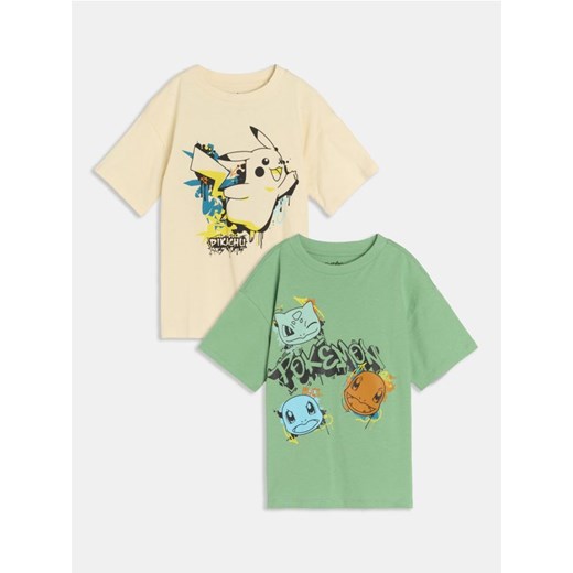 Sinsay - Koszulka oversize Pokémon 2 pack - wielobarwny Sinsay 116 (5-6 l) Sinsay