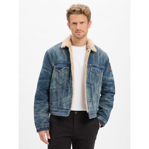 Polo Ralph Lauren Męska kurtka dżinsowa Mężczyźni Bawełna denim jednolity ze sklepu vangraaf w kategorii Kurtki męskie - zdjęcie 186579340