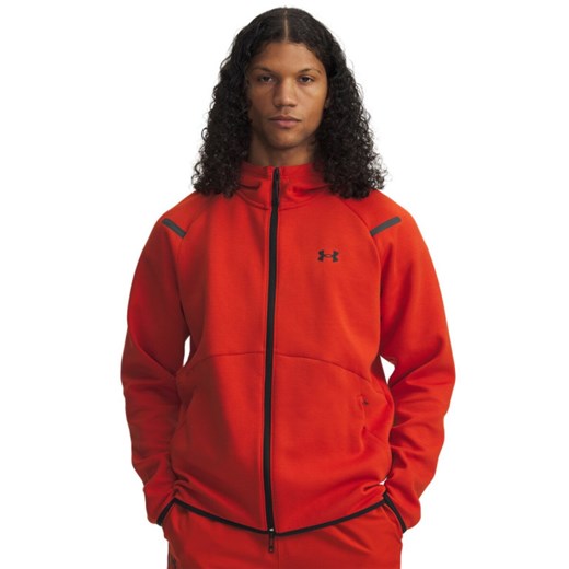 Męska bluza dresowa rozpinana z kapturem Under Armour UA Unstoppable Flc Fz Hd Eu - czerwona ze sklepu Sportstylestory.com w kategorii Bluzy męskie - zdjęcie 186579851